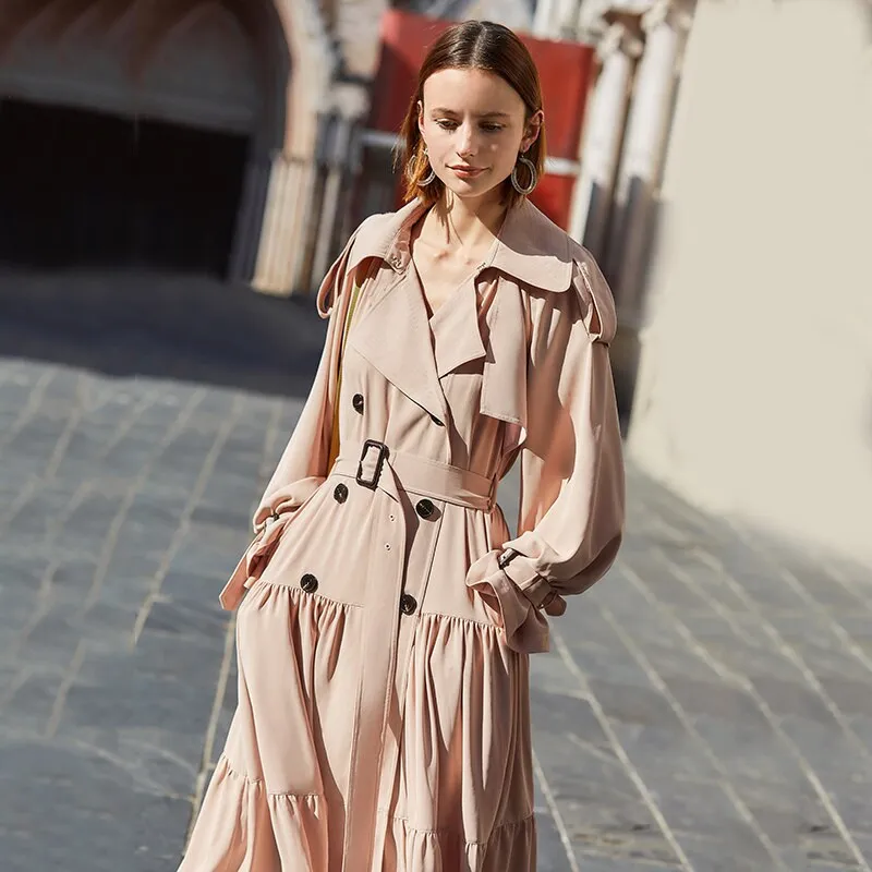 Women Double Breasted Pleated Dress