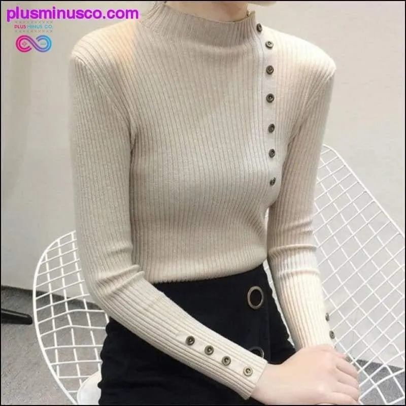 Women Knitted Turtleneck Sweaters Korean Fashion Winter