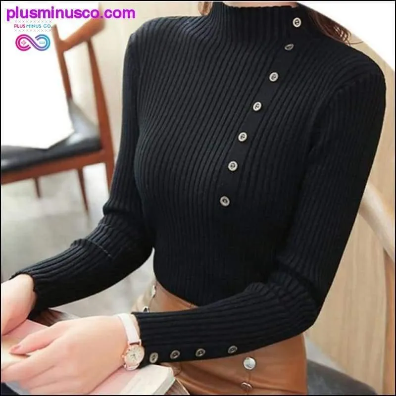 Women Knitted Turtleneck Sweaters Korean Fashion Winter