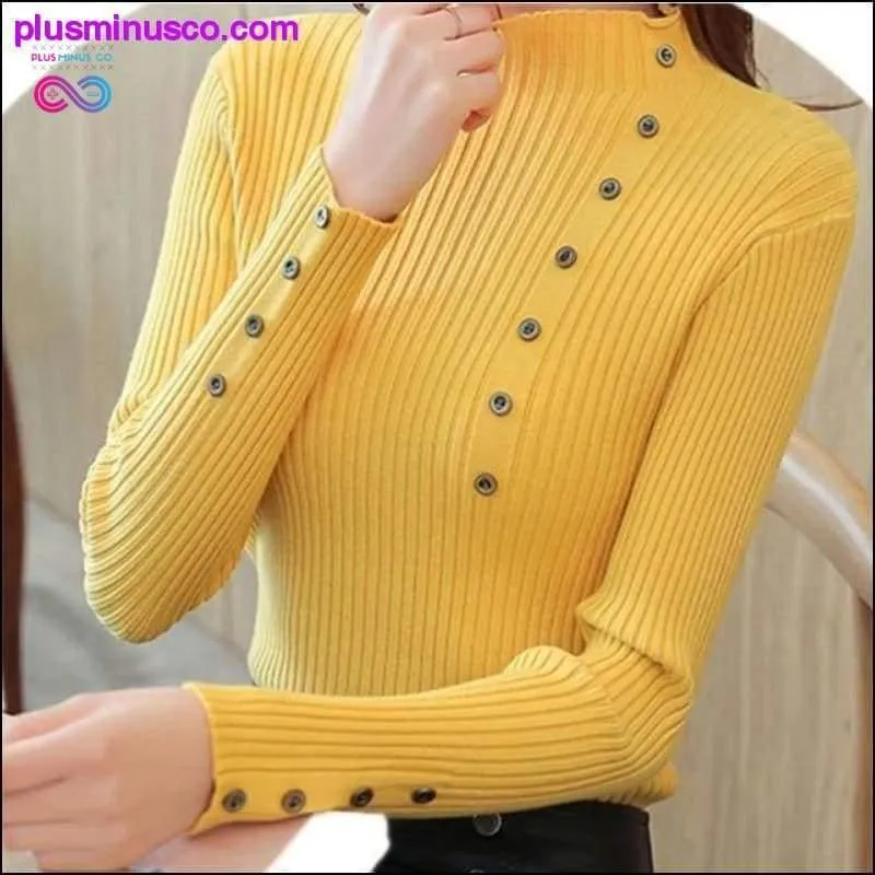 Women Knitted Turtleneck Sweaters Korean Fashion Winter