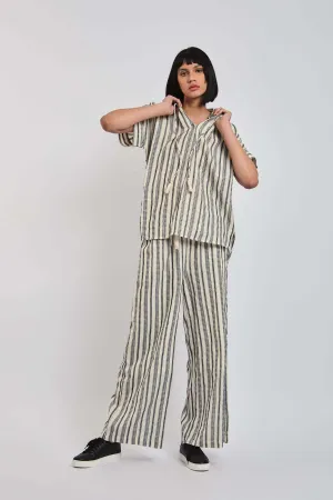 Women Pant Wide Leg  In Stripes Multicolor