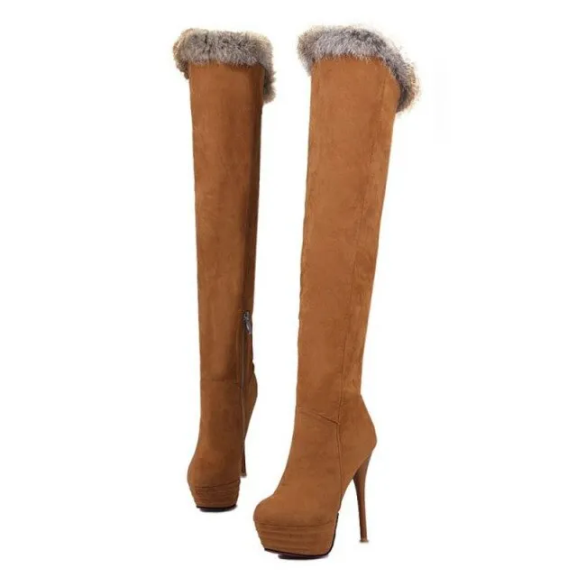Women Platform High Heel Boots Over Knee