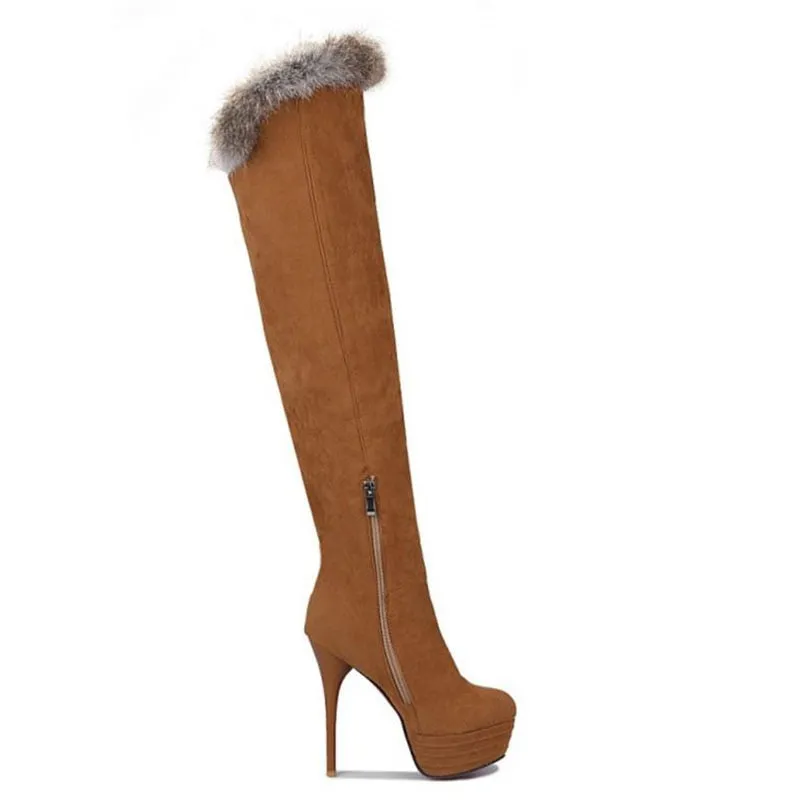 Women Platform High Heel Boots Over Knee