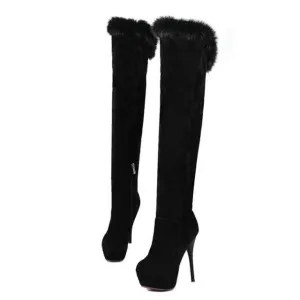 Women Platform High Heel Boots Over Knee