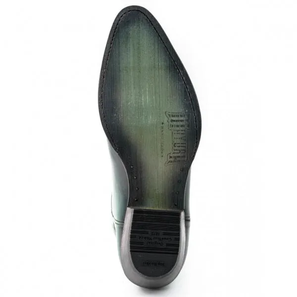 Women's Cowboy Boots or Ankle Boots Handcrafted in Green Leather 2374 Texanas