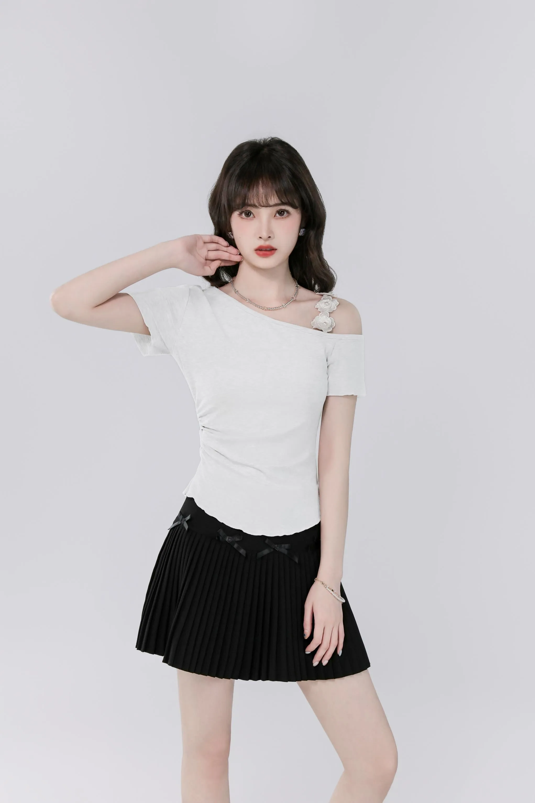 Women's Cute Fallen Shoulder T-Shirt with Flattering Fit