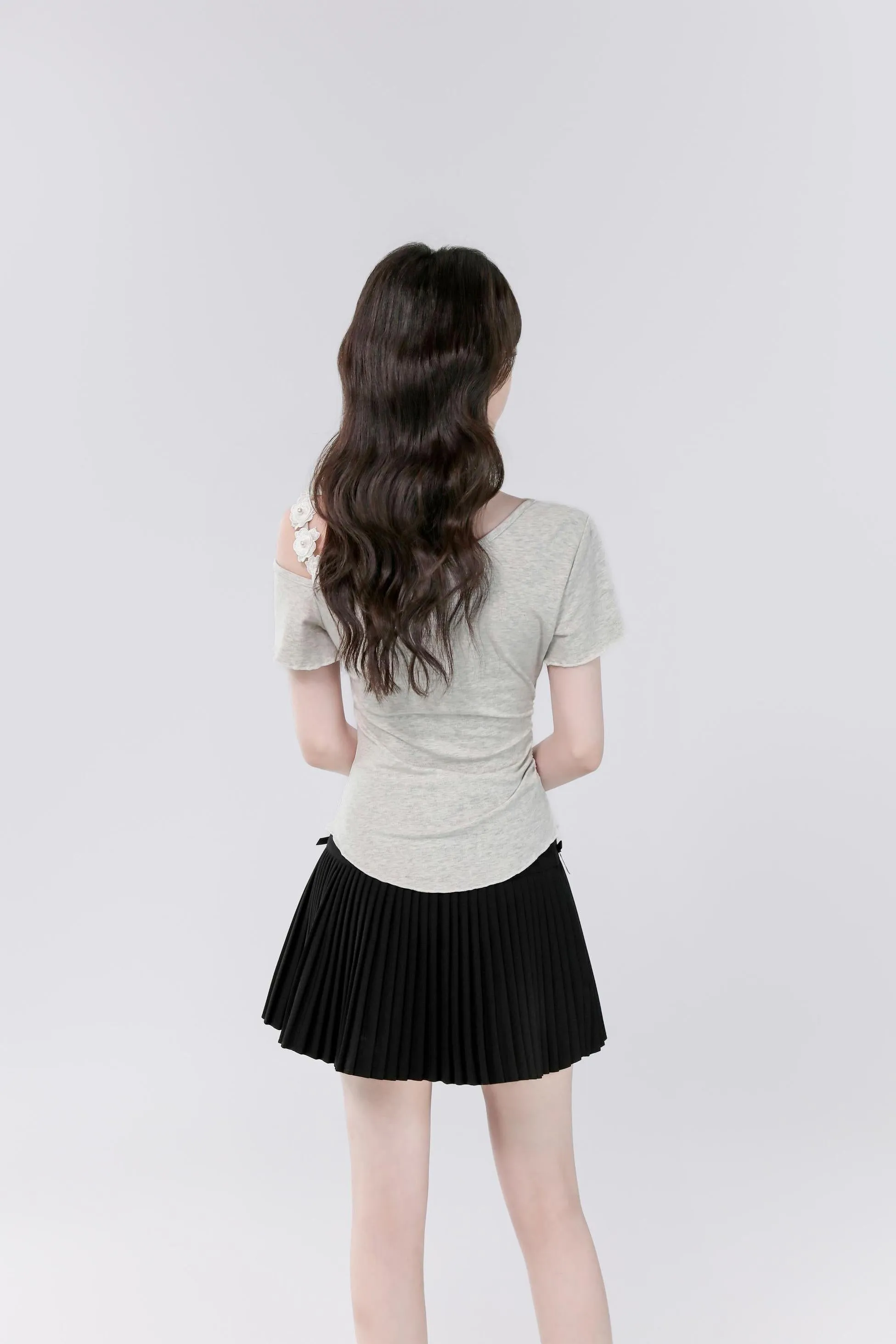 Women's Cute Fallen Shoulder T-Shirt with Flattering Fit