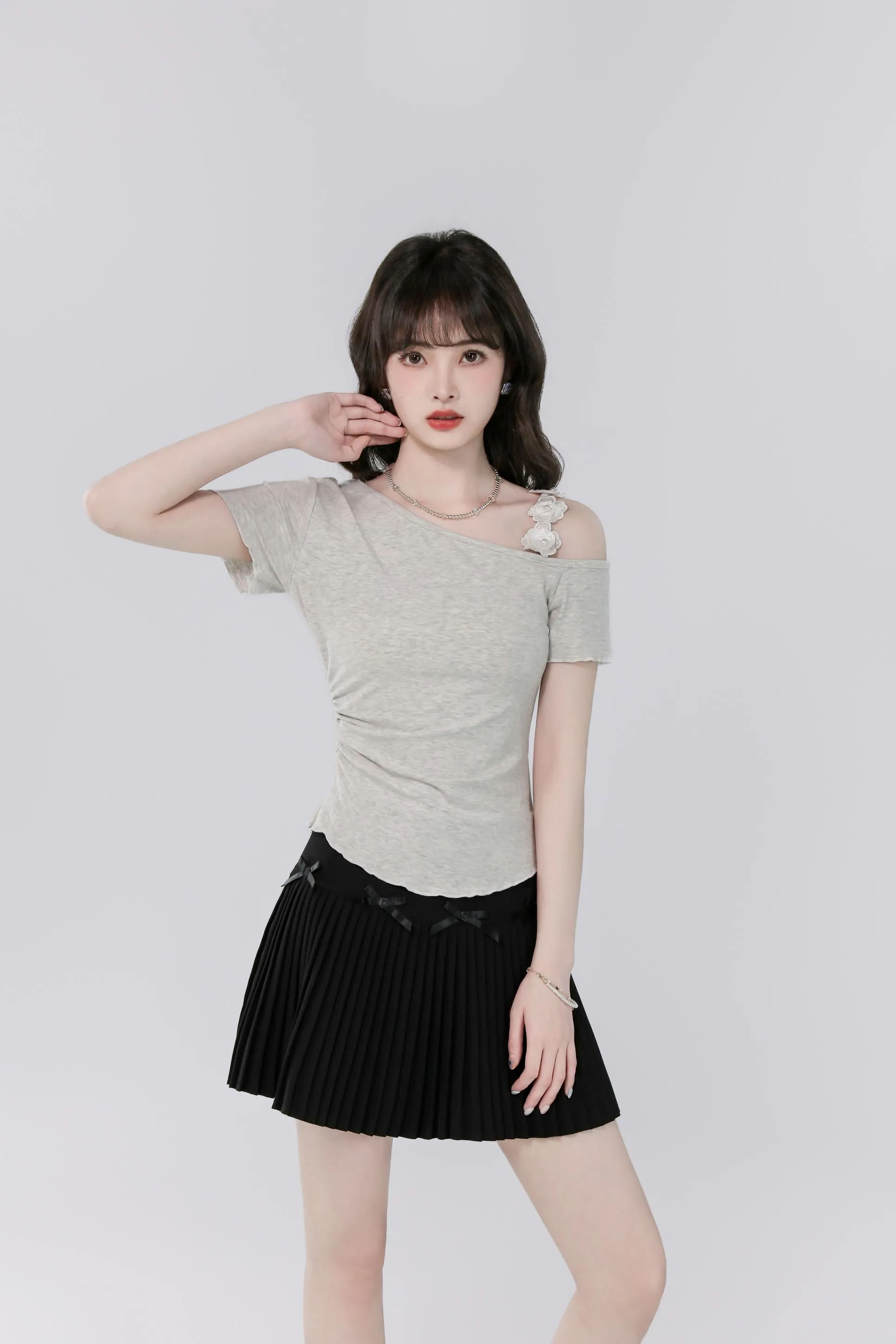 Women's Cute Fallen Shoulder T-Shirt with Flattering Fit