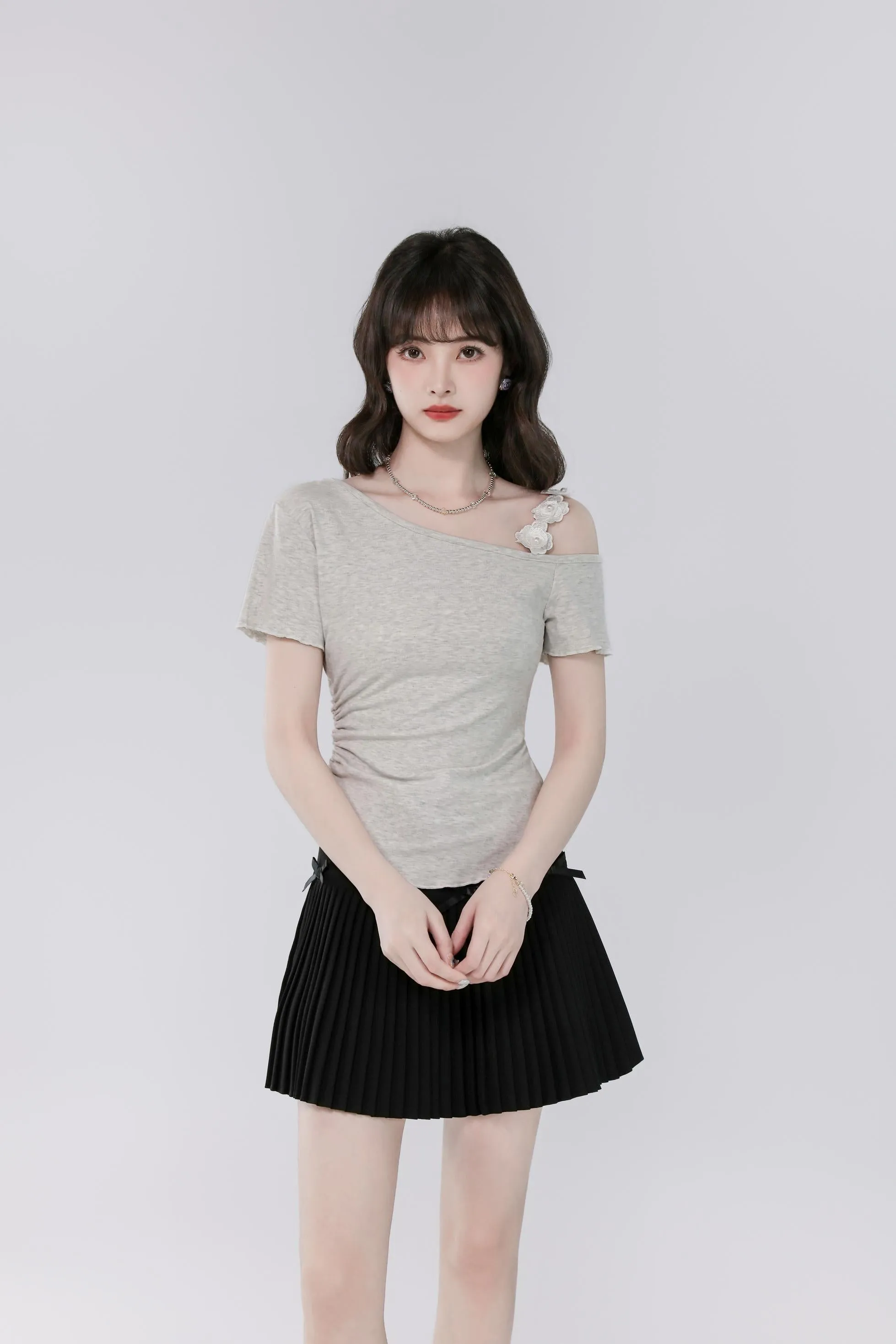 Women's Cute Fallen Shoulder T-Shirt with Flattering Fit