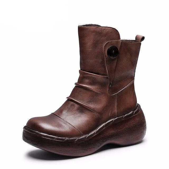 Women's High Heel Platform Ankle Boots Increasing Shoes