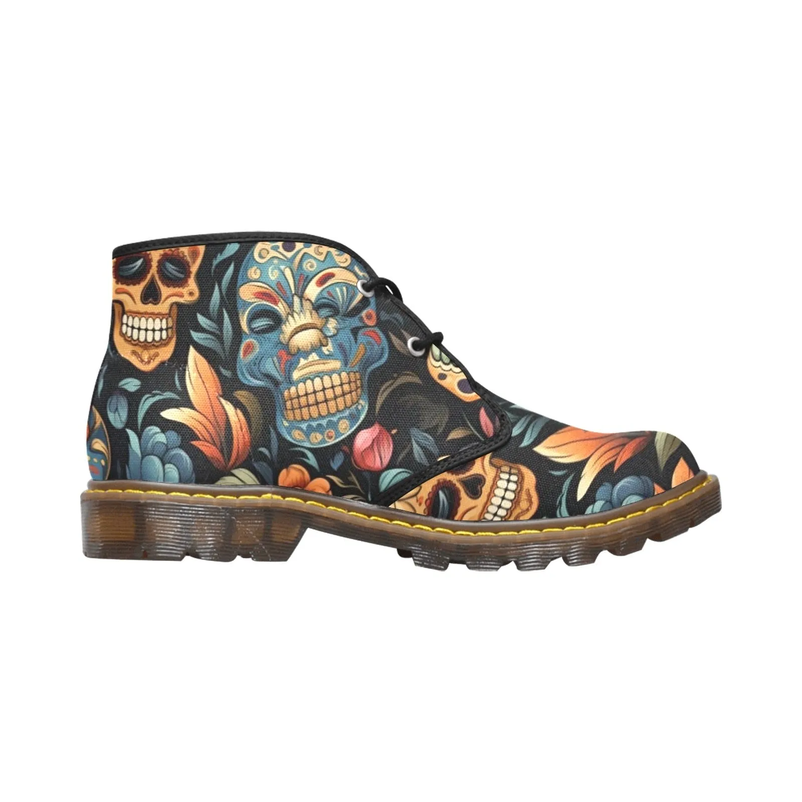 Women's Laughing Skulls Canvas Chukka Boots