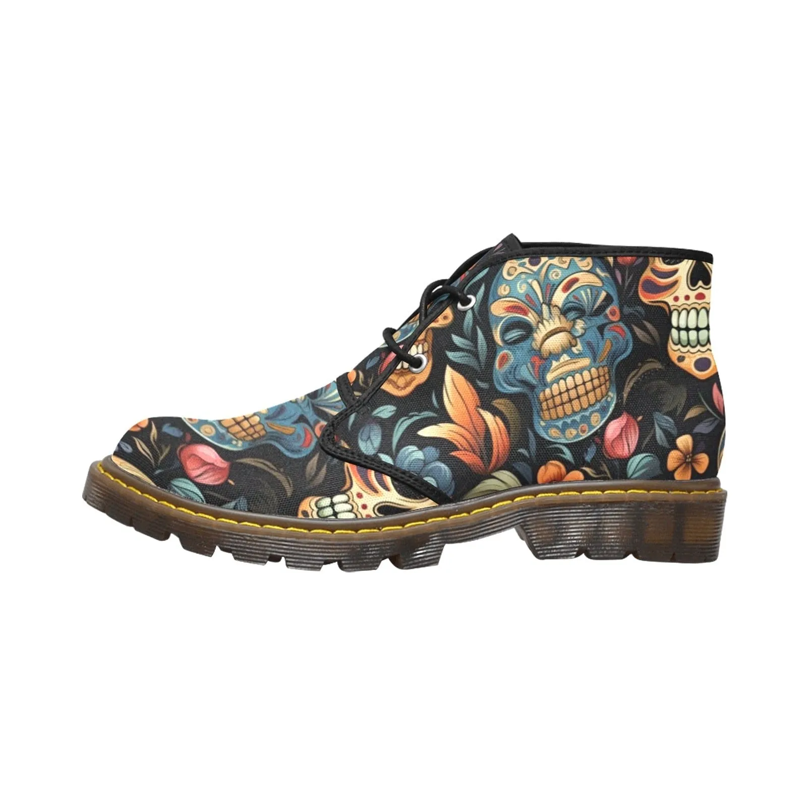 Women's Laughing Skulls Canvas Chukka Boots