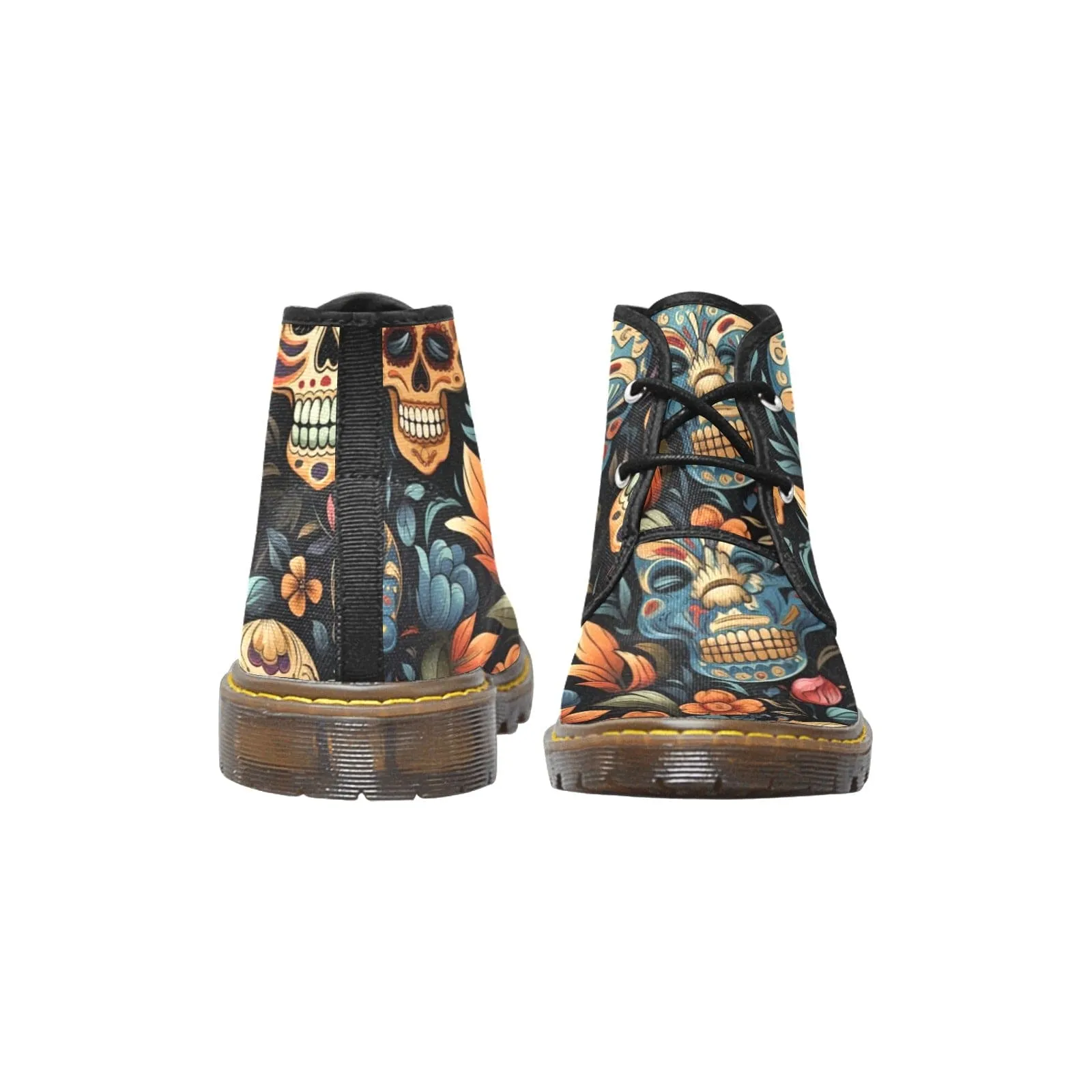 Women's Laughing Skulls Canvas Chukka Boots