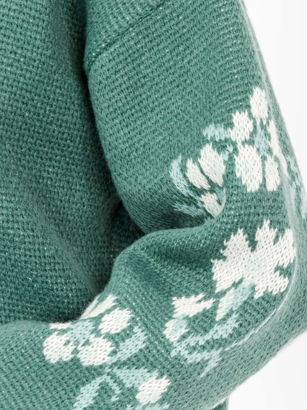 WOMEN'S LONG SLEEVE FLORAL PRINT PULLOVER SWEATER