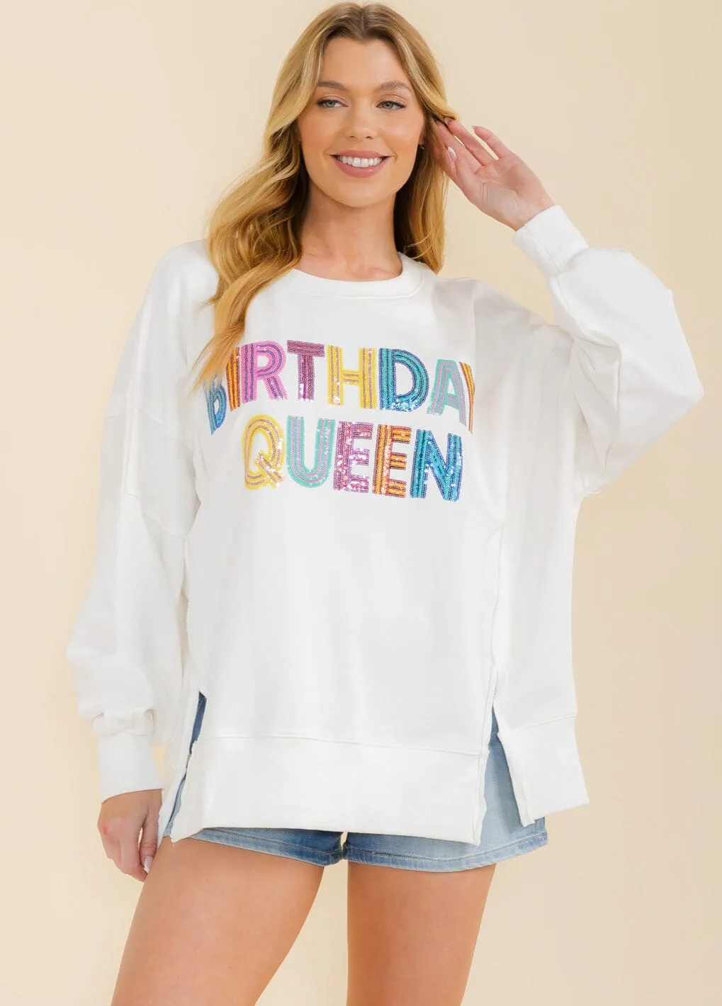 WOMEN'S LONG SLEEVE GRAPHIC PULLOVER SWEATER