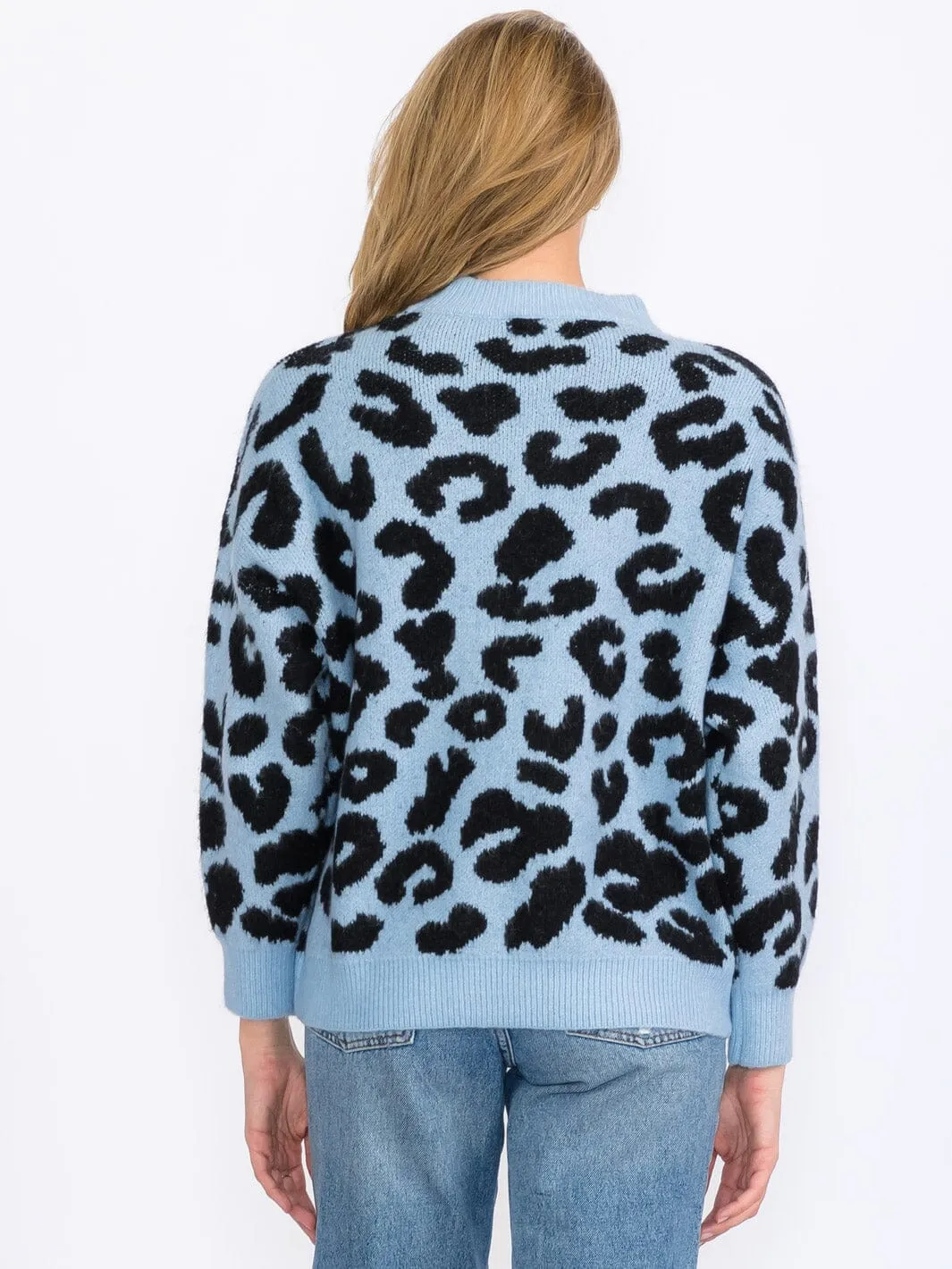 WOMEN'S LONG SLEEVES PULLOVER COLORBLOCK ANIMAL PRINT SWEATER