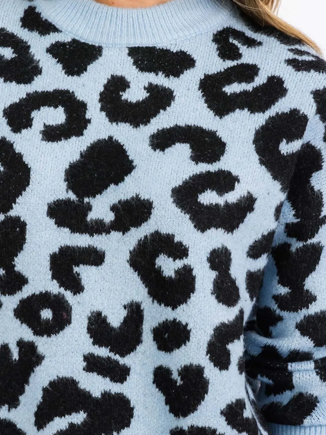 WOMEN'S LONG SLEEVES PULLOVER COLORBLOCK ANIMAL PRINT SWEATER