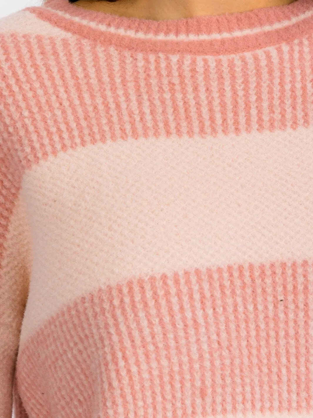 WOMEN'S LONG SLEEVES PULLOVER COLORBLOCK STRIPES SWEATER
