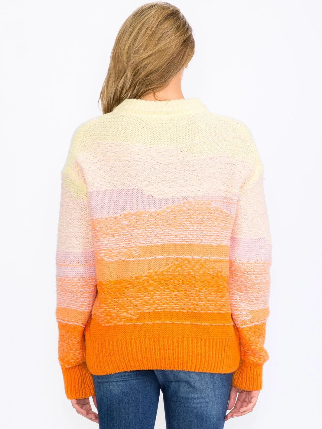 WOMEN'S LONG SLEEVES PULLOVER COLORBLOCK SWEATER