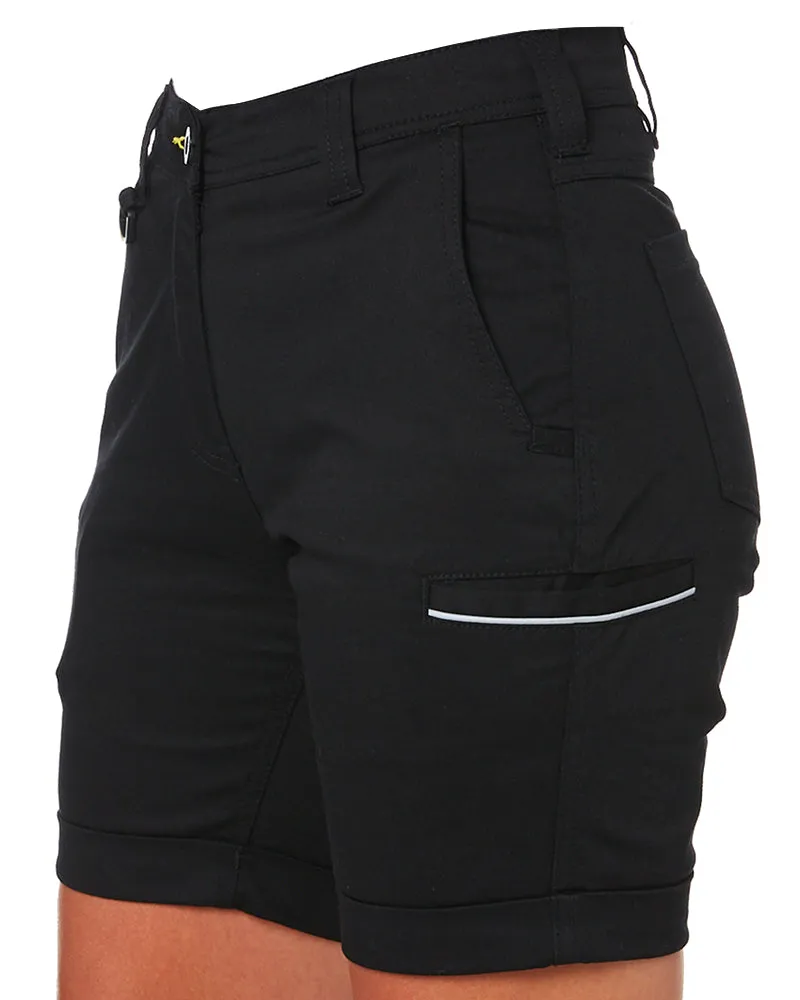 Womens Stretch Cotton Short - Black