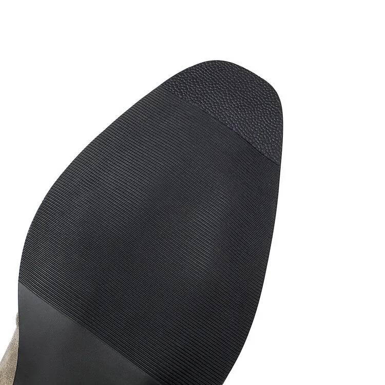 Women's Tassel Pointed Toe Block Heel Western Ankle Boots