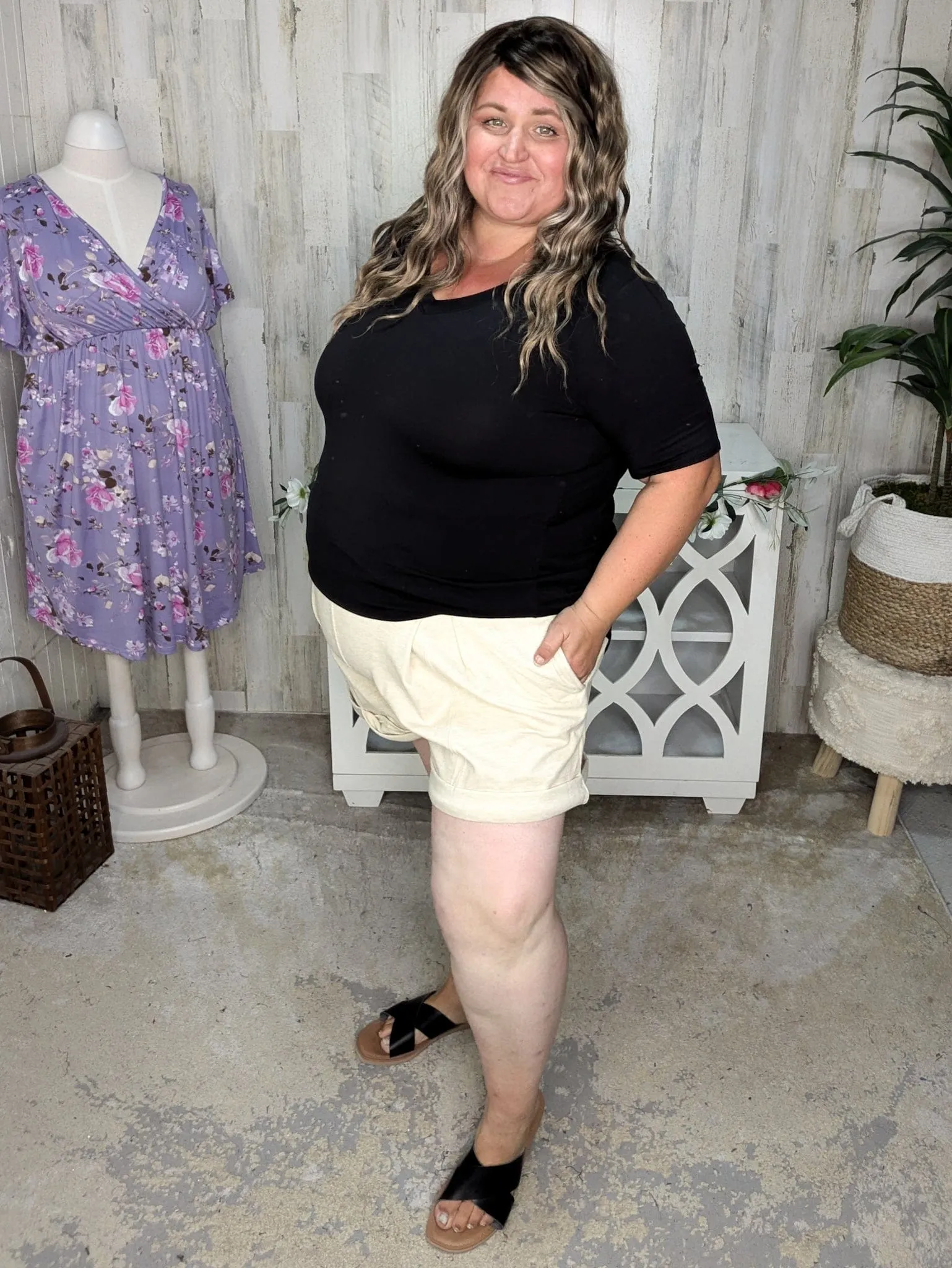 World's Softest Shorts in Pleated Butter Oatmeal