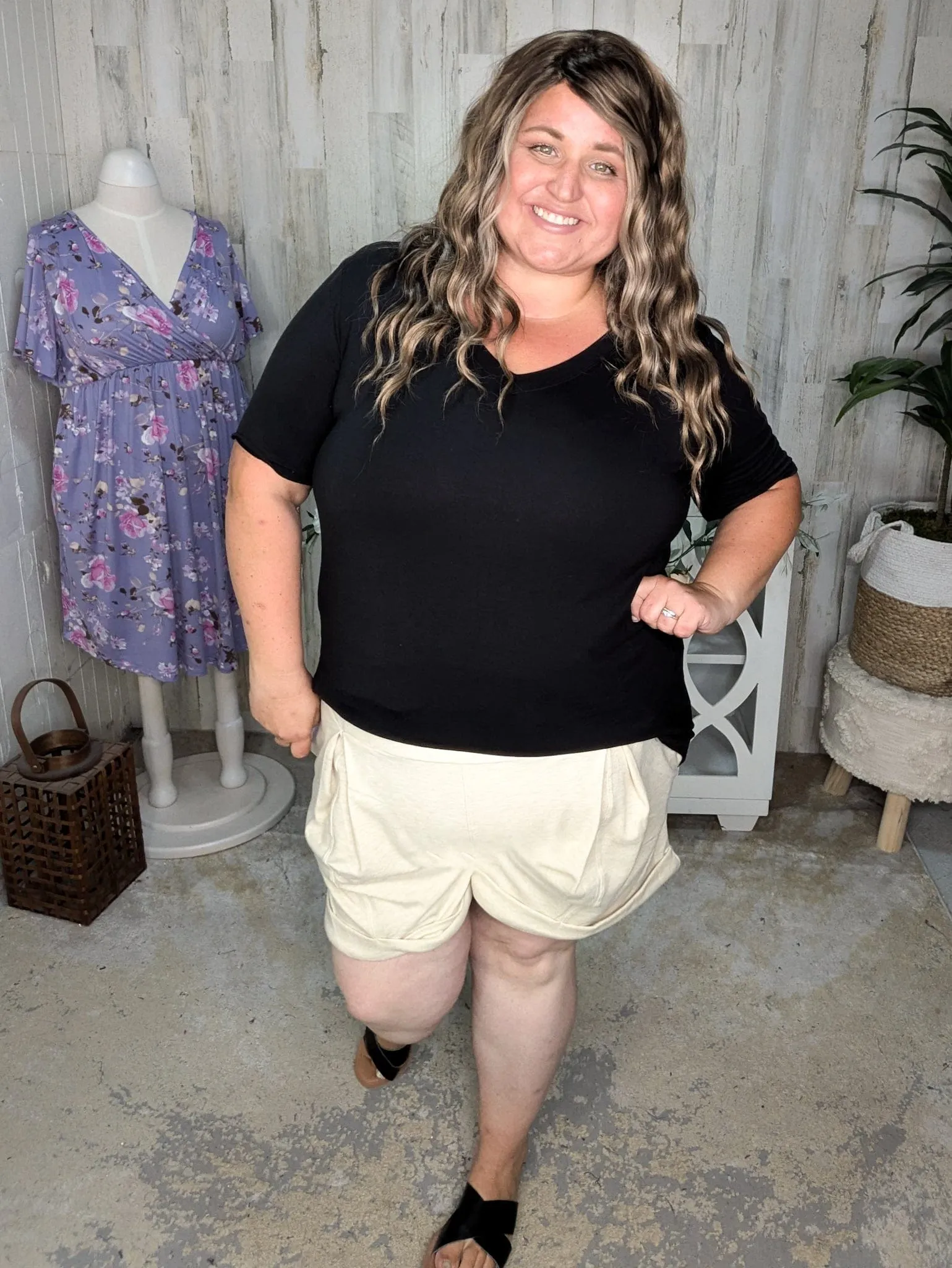 World's Softest Shorts in Pleated Butter Oatmeal