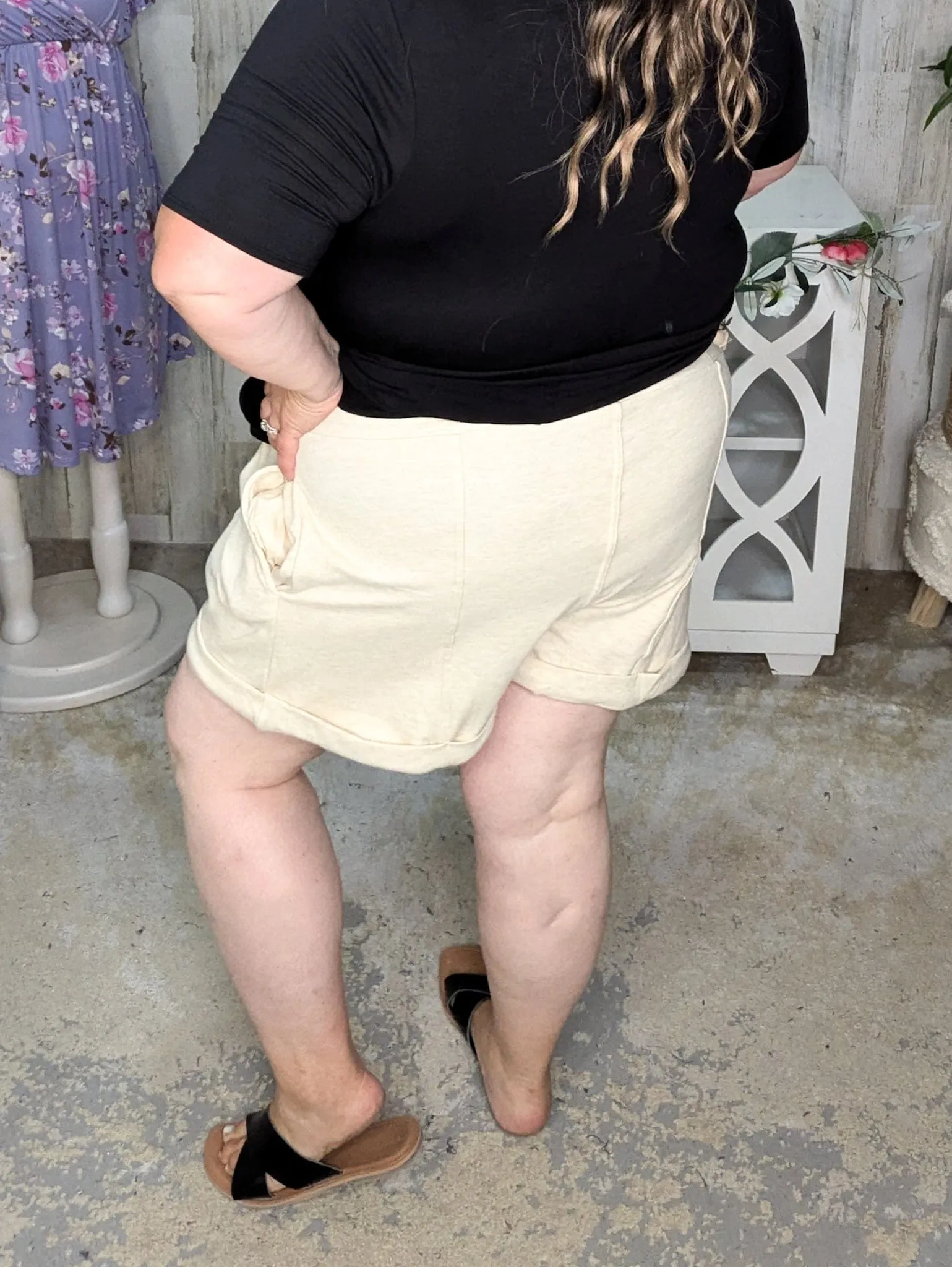 World's Softest Shorts in Pleated Butter Oatmeal