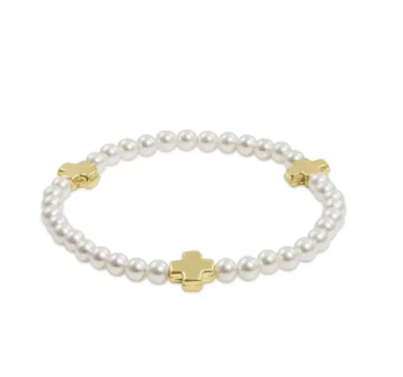 XL Enewton Extends Signature Cross Pearl Pattern- Gold