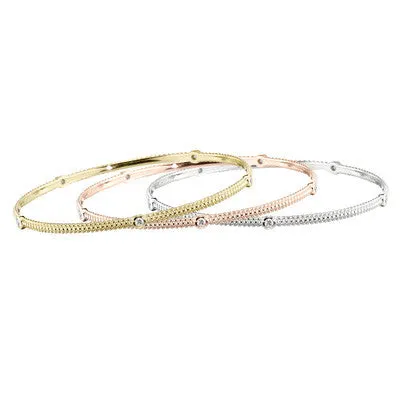 Yellow Gold Stackable Diamond Bracelet Bangle