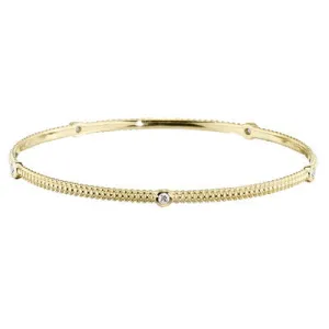 Yellow Gold Stackable Diamond Bracelet Bangle