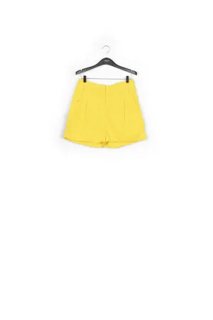 Yellow high-waisted shorts
