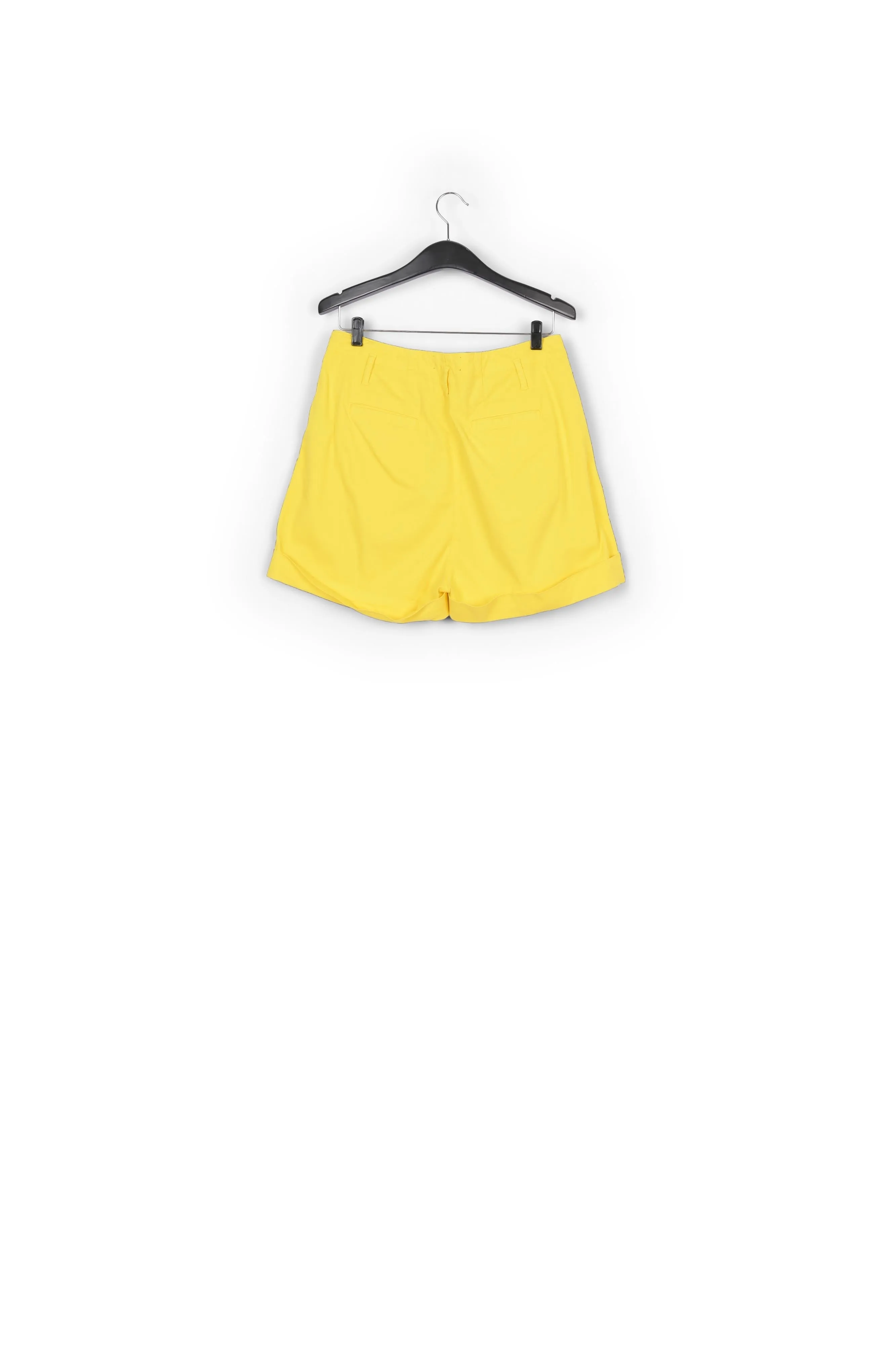 Yellow high-waisted shorts
