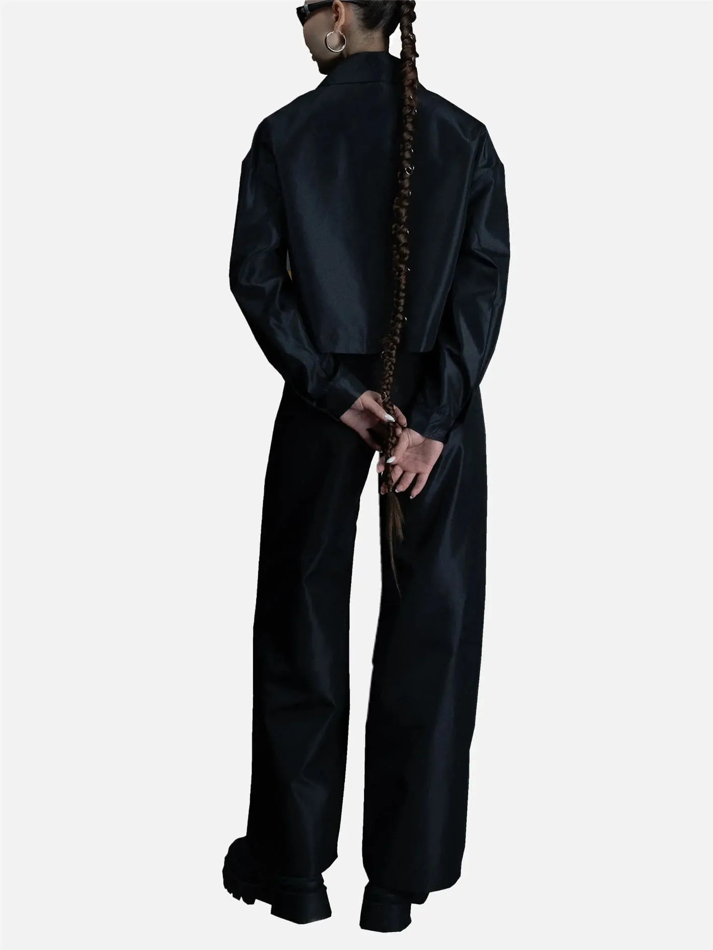 Zippered Straight Leg Pants - Black
